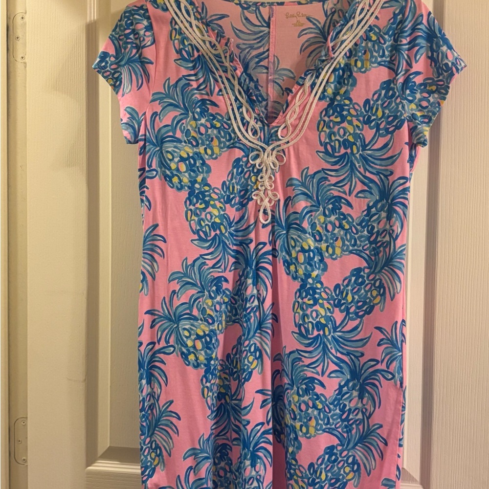 Lilly Pulitzer Pink and Blue Tropical Dress
